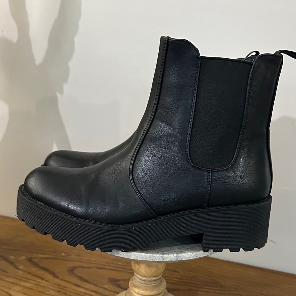 Black Leather Ankle Boots